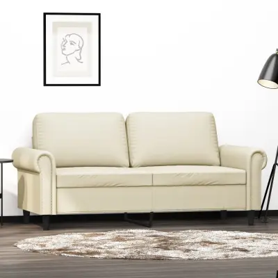 The Living Store Dvosed krem 140 cm umetno usnje - Kavč Dvosed