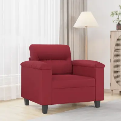 The Living Store Fotelj vinsko rdeč 60 cm umetno usnje - Enosed
