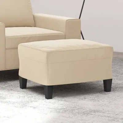 The Living Store Stolček za noge krem 60x50x41 cm tkanina iz mikrovlaken - Stolček Za Noge