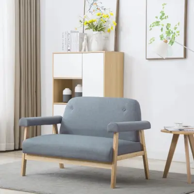 The Living Store Kavč dvosed iz blaga svetlo sive barve - Kavč