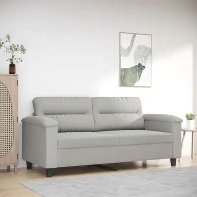 The Living Store Dvosed svetlo siv 140 cm tkanina iz mikrovlaken - Dvosed