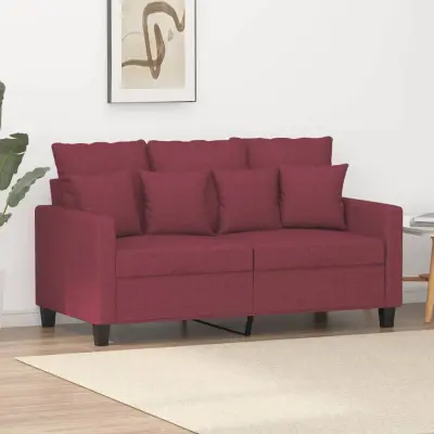 The Living Store Dvosed vinsko rdeč 120 cm blago - Kavč Dvosed