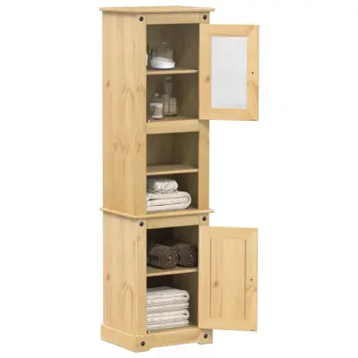 The Living Store Kopalniška omarica Corona 50x40x185 cm trdna borovina - Kopalniška Omarica
