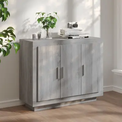 The Living Store Komoda siva sonoma 92x35x75 cm konstruiran les - Komoda