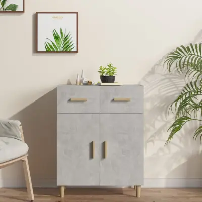 The Living Store Komoda betonsko siva 69,5x34x89 cm konstruiran les - Komoda