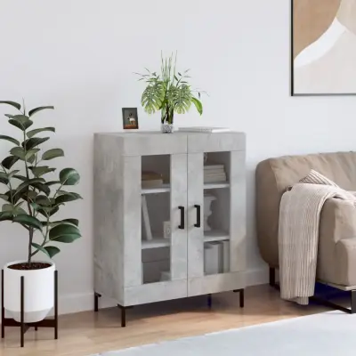 The Living Store Komoda betonsko siva 69,5x34x90 cm inženirski les - Komoda