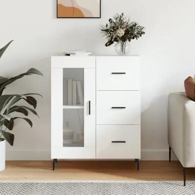 The Living Store Komoda bela 69,5x34x90 cm inženirski les - Komoda