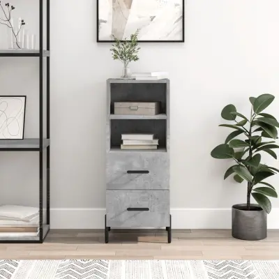 The Living Store Komoda betonsko siva 34,5x34x90 cm inženirski les - Komoda