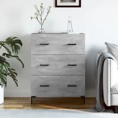 The Living Store Komoda betonsko siva 69,5x34x90 cm inženirski les - Komoda
