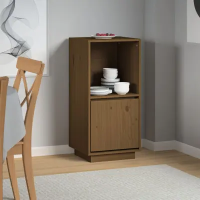 The Living Store Komoda medeno rjava 38x35x80 cm trdna borovina - Komoda
