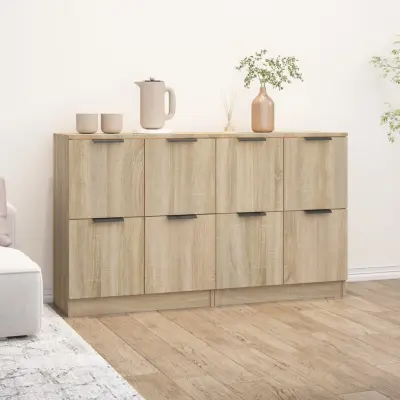 The Living Store Komoda 2 kosa sonoma hrast 60x30x70 cm konstruiran les - Komoda