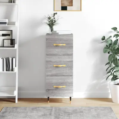 The Living Store Komoda siva sonoma 34,5x34x90 cm inženirski les - Komoda