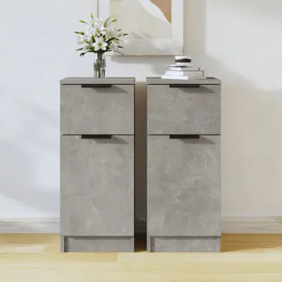 The Living Store Komode 2 kosa betonsko sive 30x30x70 cm konstruiran les - Komoda