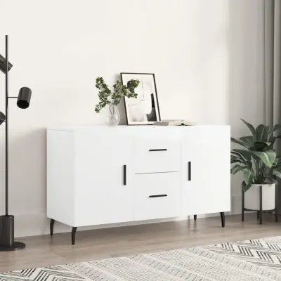 The Living Store Komoda visok sijaj bela 100x36x60 cm inženirski les - Komoda