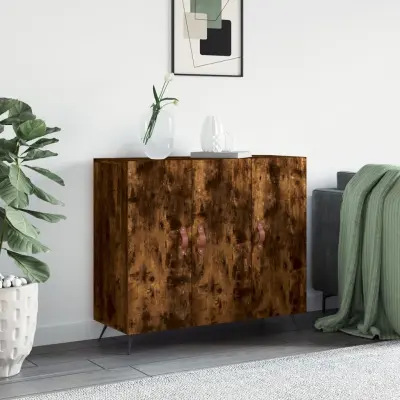 The Living Store Komoda dimljeni hrast 90x34x80 cm konstruiran les - Komoda