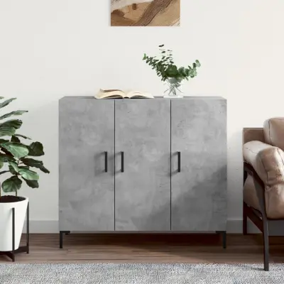 The Living Store Komoda betonsko siva 90x34x80 cm konstruiran les - Komoda