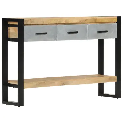 The Living Store Konzolna mizica 110x30x76 cm trden neobdelan mangov les - Konzolna Mizica