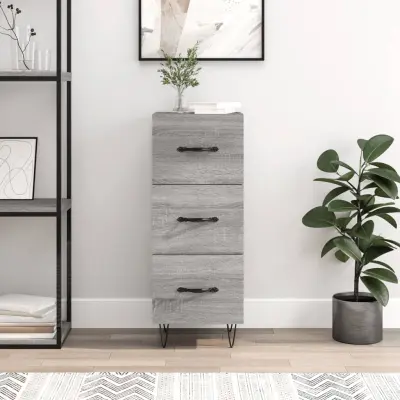 The Living Store Komoda siva sonoma 34,5x34x90 cm inženirski les - Komoda