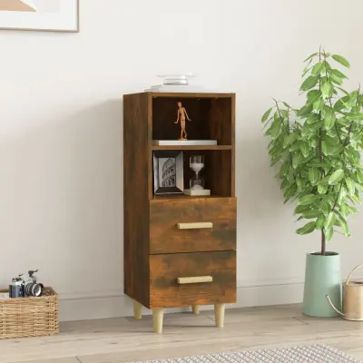 The Living Store Komoda dimljeni hrast 34,5x34x90 cm konstruiran les - Komoda