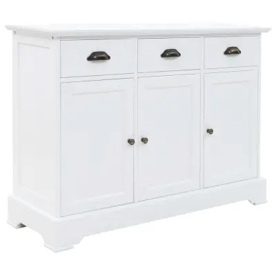 The Living Store Komoda s 3 vrati MDF in borovina 105x35x77,5 cm - Komoda