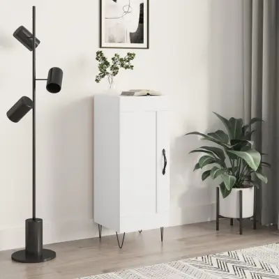 The Living Store Komoda visok sijaj bela 34,5x34x90 cm inženirski les - Komoda