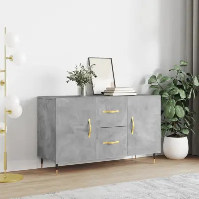 The Living Store Komoda betonsko siva 100x36x60 cm inženirski les - Komoda