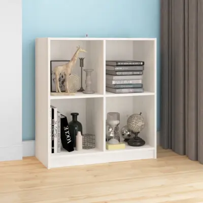 The Living Store Komoda bela 70x33x76 cm trdna borovina - Komoda