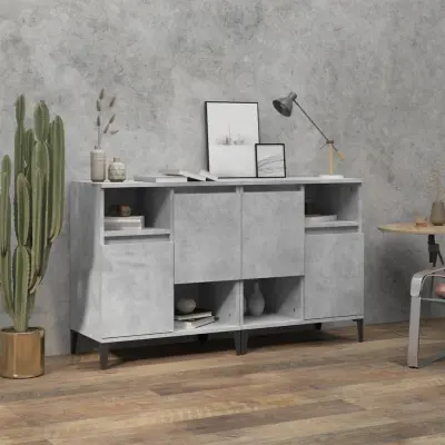 The Living Store Komoda 2 kosa betonsko siva 60x35x70 cm inženirski les - Komoda
