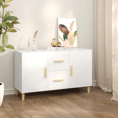 The Living Store Komoda bela 100x36x60 cm inženirski les - Komoda