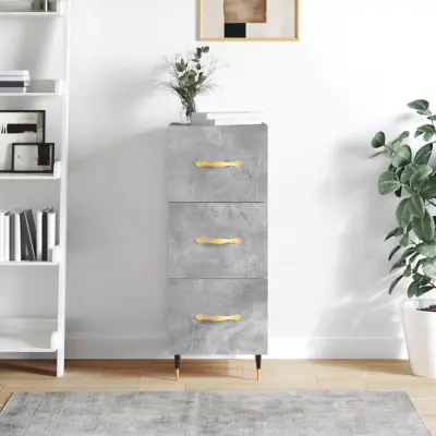 The Living Store Komoda betonsko siva 34,5x34x90 cm inženirski les - Komoda
