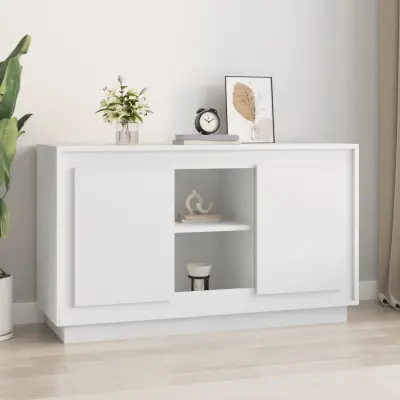 The Living Store Komoda bela 102x35x60 cm inženirski les - Komoda