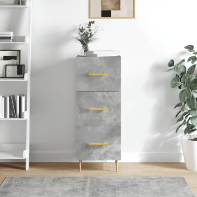 The Living Store Komoda betonsko siva 34,5x34x90 cm inženirski les - Komoda