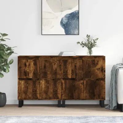 The Living Store Komoda 2 kosa dimljen hrast inženirski les - Komoda