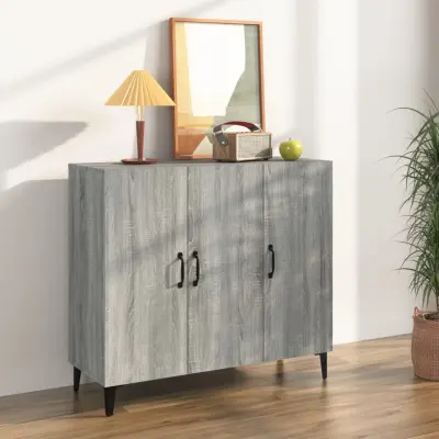 The Living Store Komoda siva sonoma 90x34x80 cm konstruiran les - Komoda