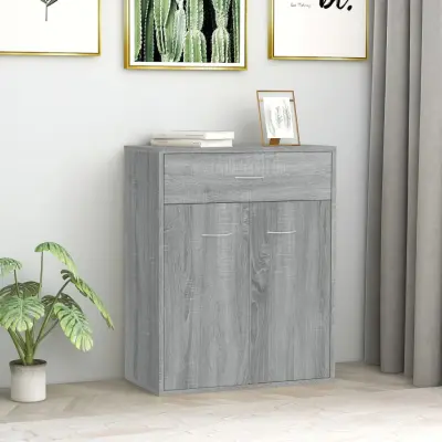 The Living Store Komoda siva sonoma 60x30x75 cm inženirski les - Komoda