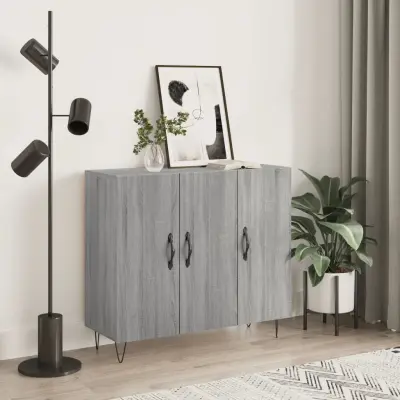The Living Store Komoda siva sonoma 90x34x80 cm konstruiran les - Komoda