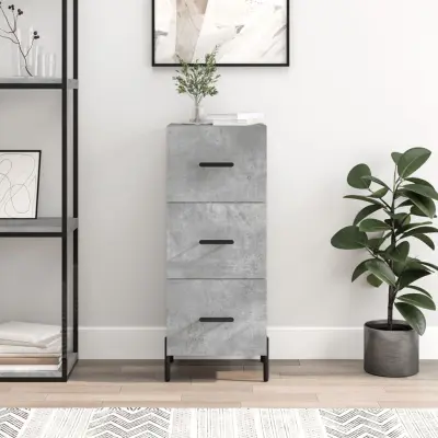 The Living Store Komoda betonsko siva 34,5x34x90 cm inženirski les - Komoda