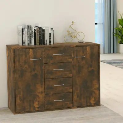 The Living Store Komoda dimljeni hrast 88x30x65 cm inženirski les - Komoda