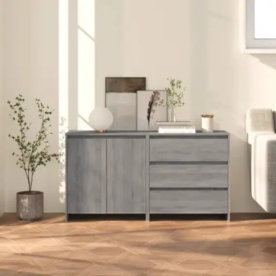 The Living Store 2-delna komoda siva sonoma konstruiran les - Komoda