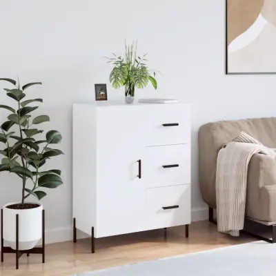 The Living Store Komoda bela 69,5x34x90 cm inženirski les - Komoda