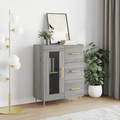 The Living Store Komoda siva sonoma 69,5x34x90 cm inženirski les - Komoda