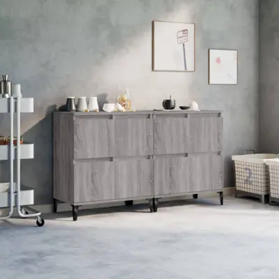 The Living Store Komoda 2 kosa siva sonoma 60x35x70 cm inženirski les - Komoda