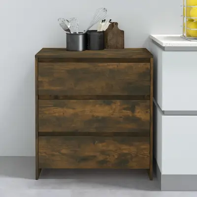 The Living Store Komoda dimljeni hrast 70x41x75 cm iverna plošča - Komoda