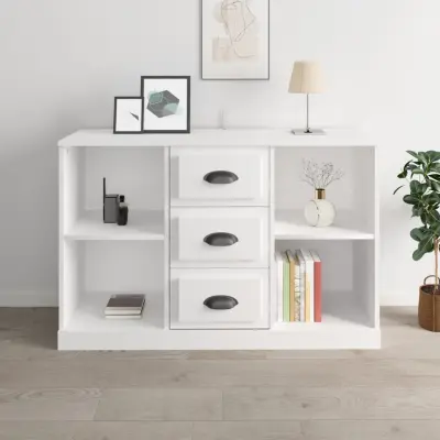 The Living Store Komoda bela 104,5x35,5x67,5 cm inženirski les - Komoda
