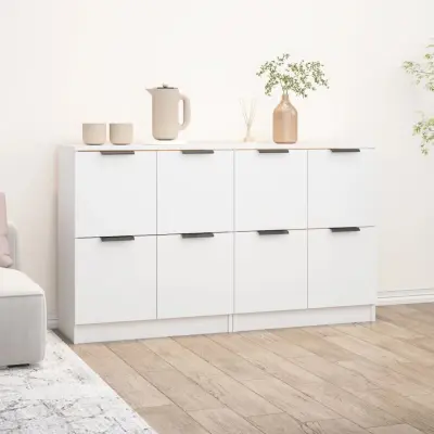 The Living Store Komoda 2 kosa bela 60x30x70 cm konstruiran les - Komoda