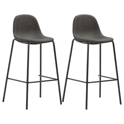 The Living Store Barski stoli 2 kosa temno sivo blago - Barski Stol