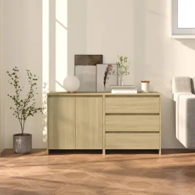 The Living Store 2-delna komoda sonoma hrast konstruiran les - Komoda