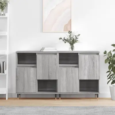 The Living Store Komoda 2 kosa siva sonoma inženirski les - Komoda
