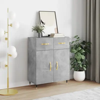 The Living Store Komoda betonsko siva 69,5x34x90 cm inženirski les - Komoda