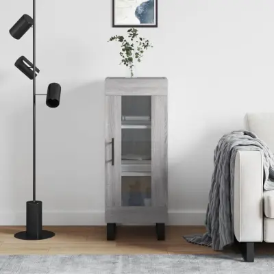 The Living Store Komoda siva sonoma 34,5x34x90 cm inženirski les - Komoda